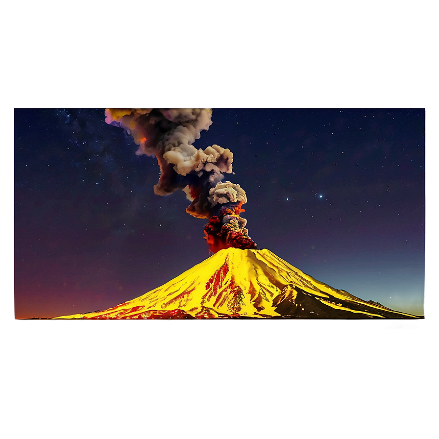 Volcano And Full Moon Png 26 PNG image