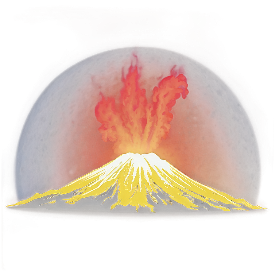 Volcano And Full Moon Png 6 PNG image