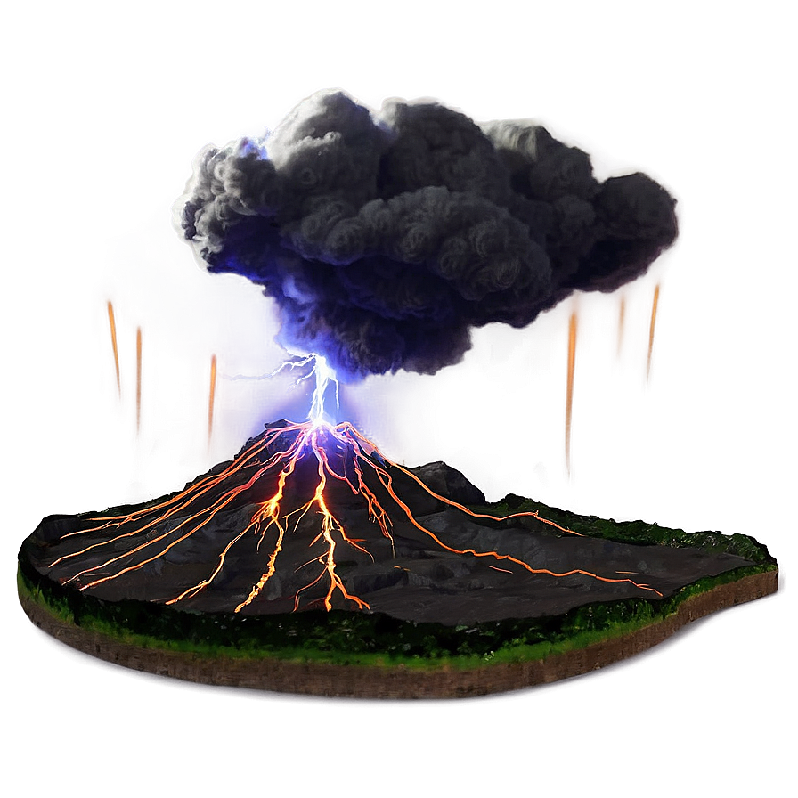 Volcano And Lightning Png Bya75 PNG image