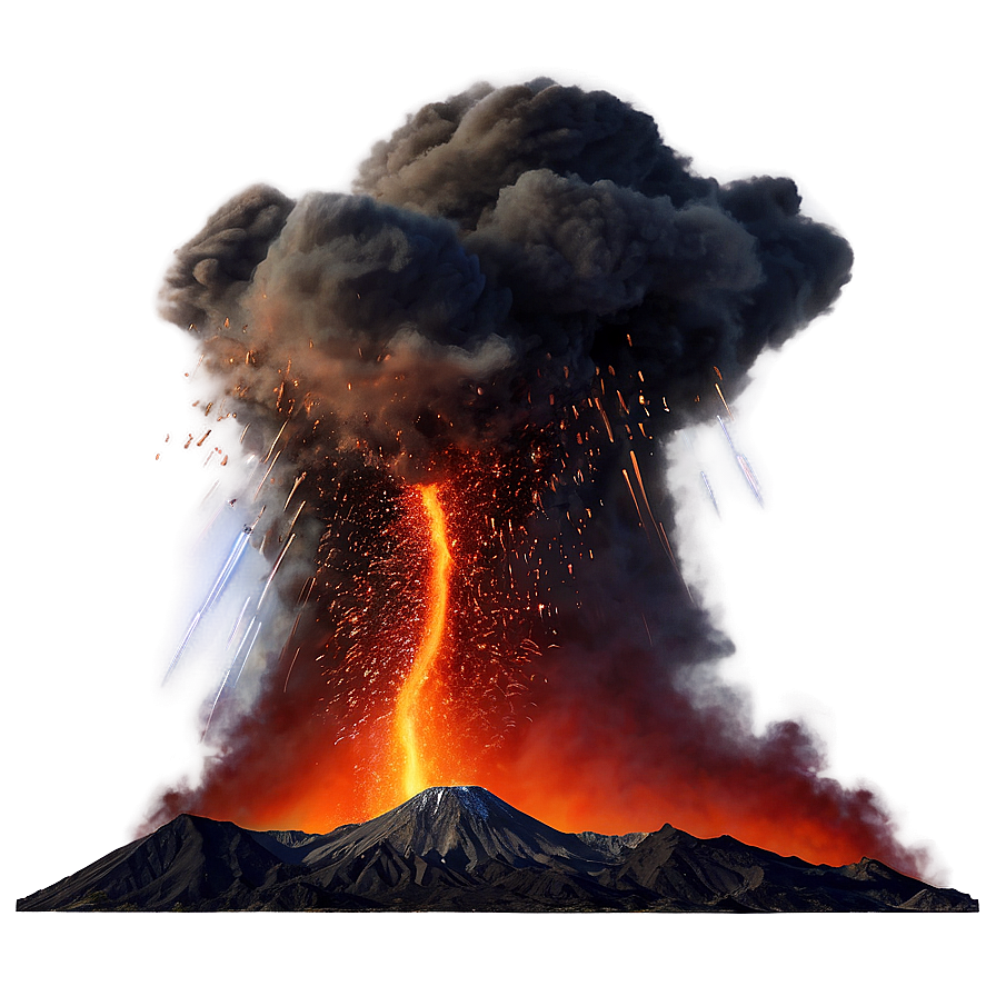 Volcano And Meteor Shower Png 05232024 PNG image
