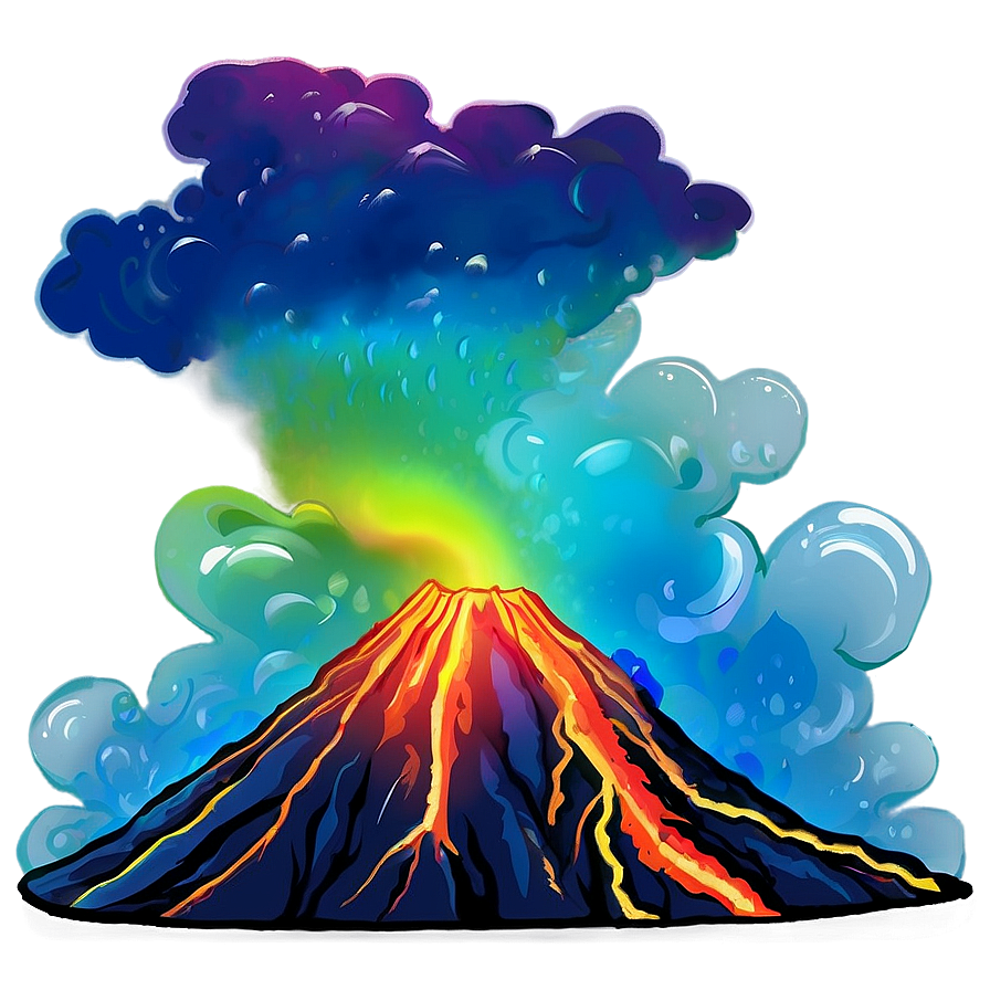 Volcano And Rainbow Png 05232024 PNG image