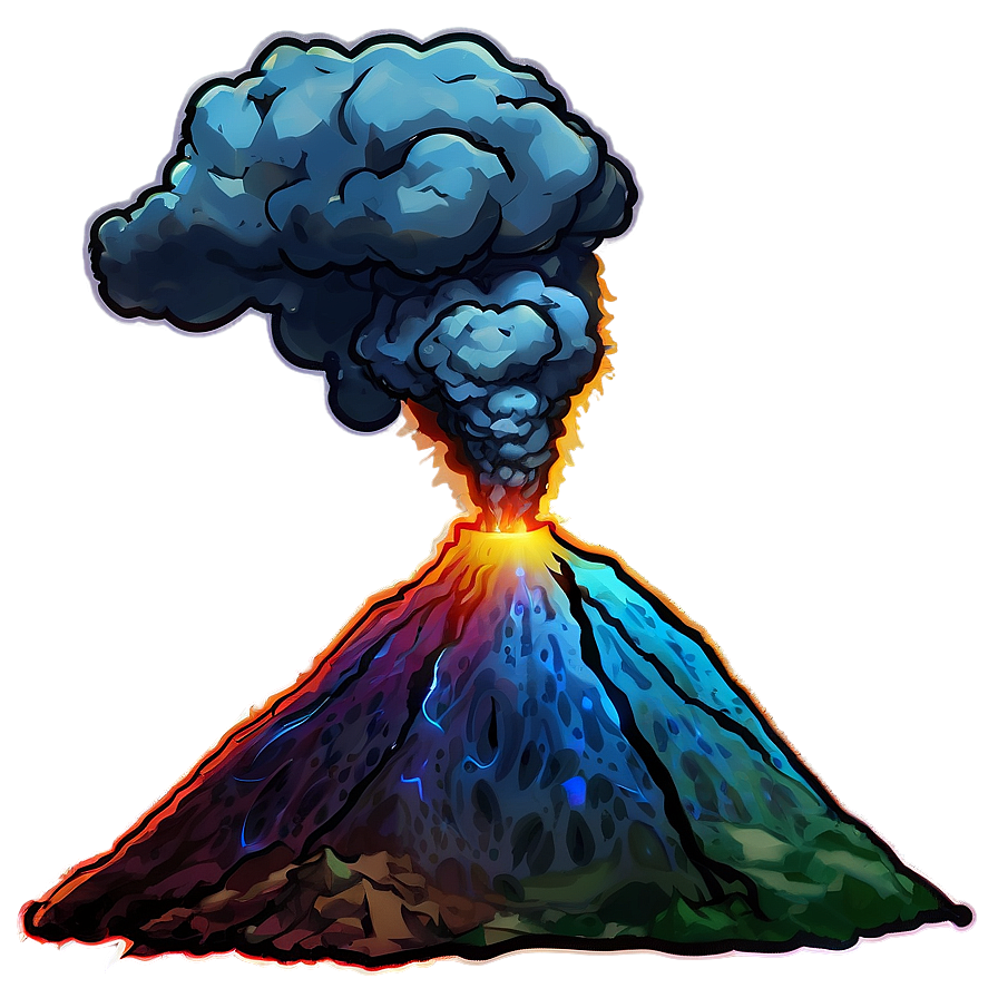 Volcano And Rainbow Png 95 PNG image