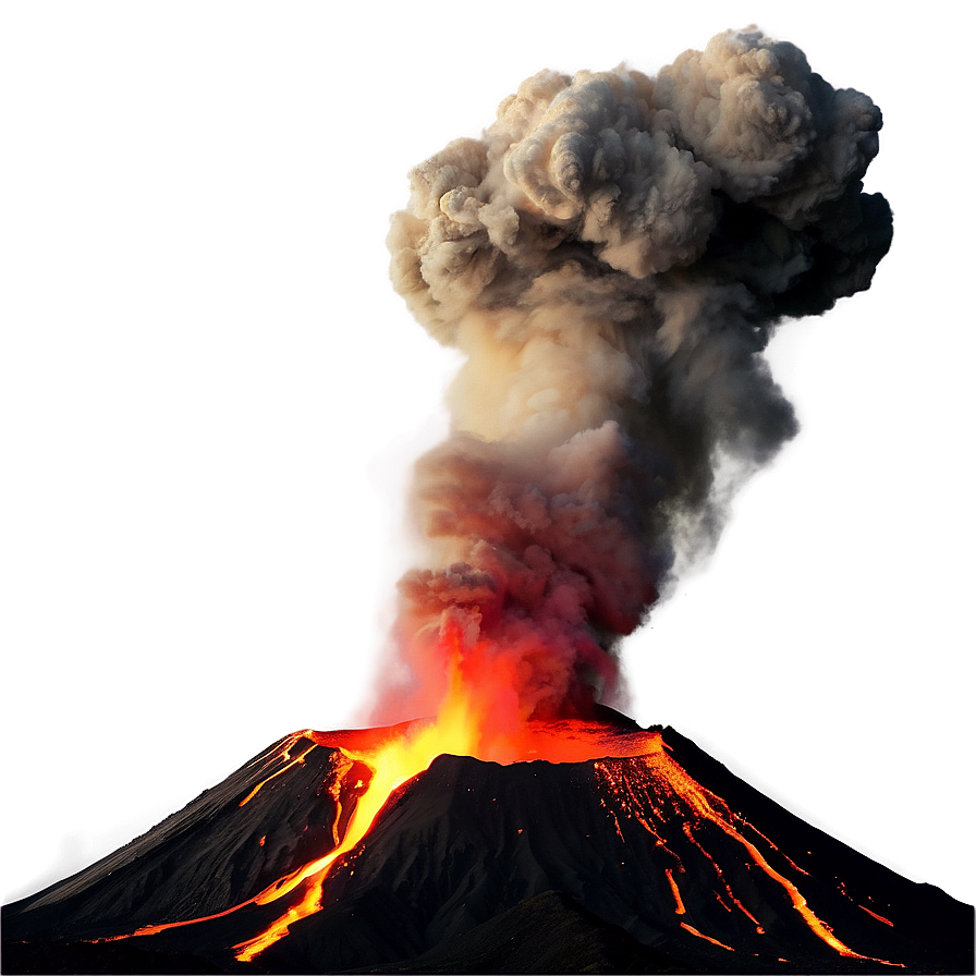 Volcano Erupting At Night Png 05232024 PNG image