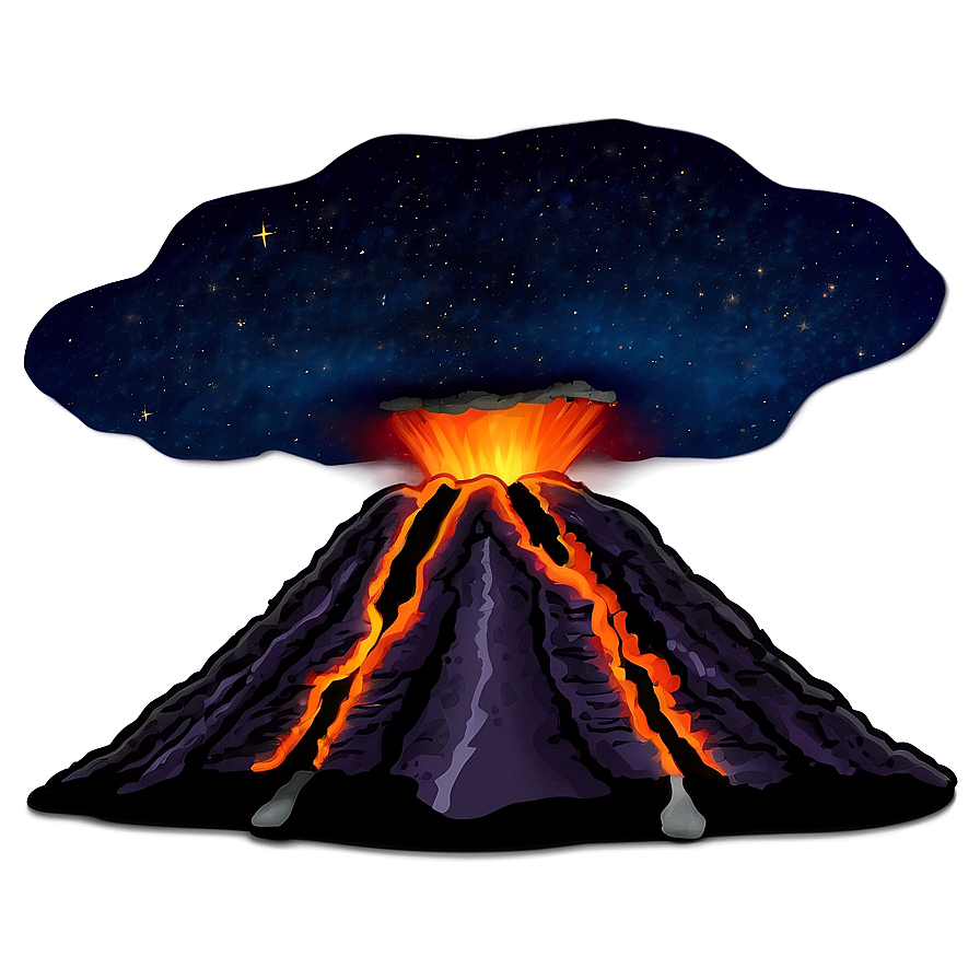 Volcano In Night Sky Png Imn34 PNG image