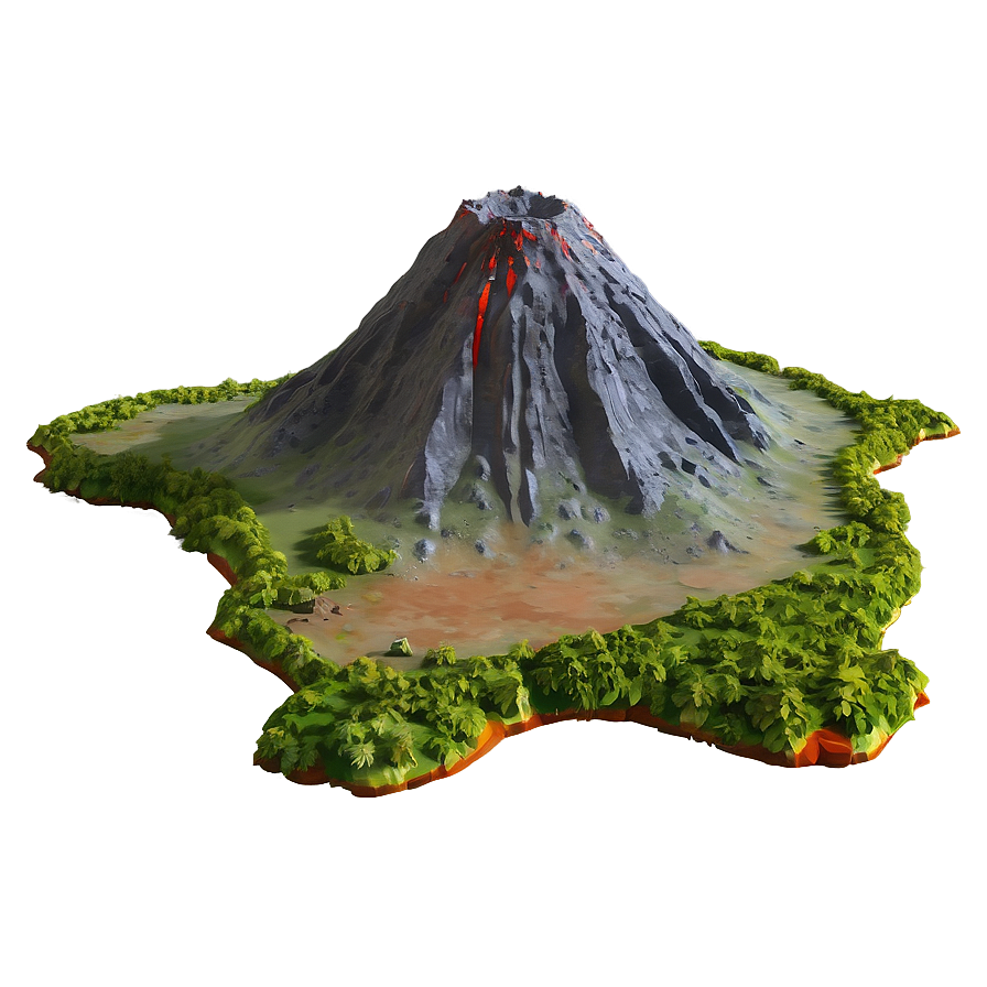 Volcano In Sci-fi Landscape Png 35 PNG image