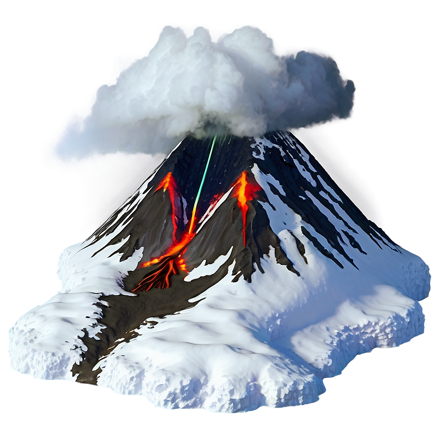 Volcano In Winter Snow Png Thn PNG image