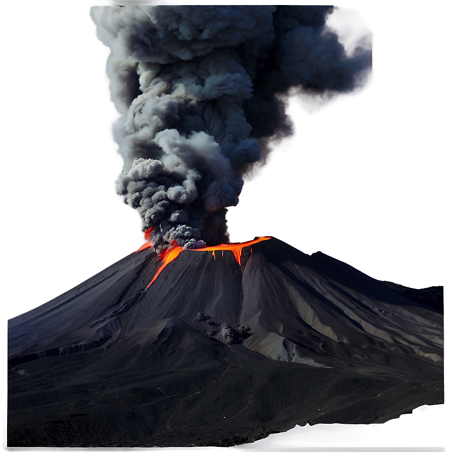 Volcano With Ash Plume Png Kef PNG image