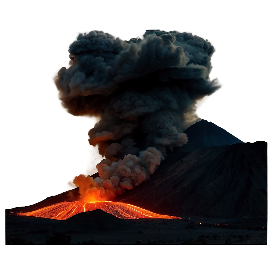 Volcano With Fiery Sky Png Hfn43 PNG image