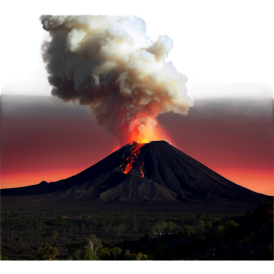 Volcano With Fiery Sky Png Ypd65 PNG image
