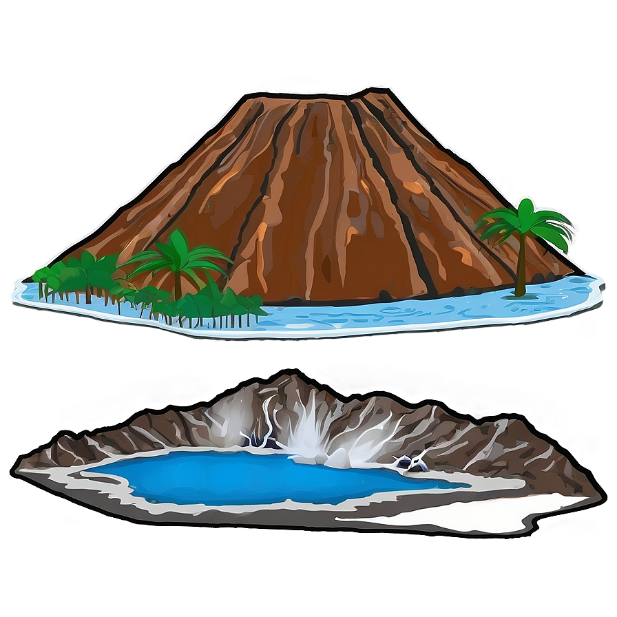 Volcano With Hot Springs Png Emi PNG image