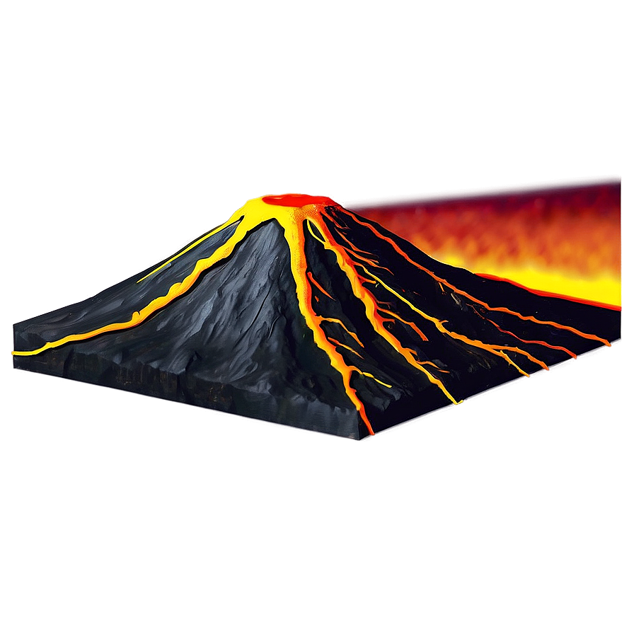 Volcano With Lava Rivers Png 79 PNG image