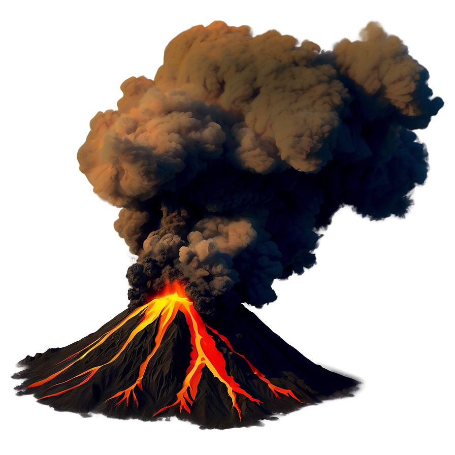 Volcano With Rising Smoke Png 05232024 PNG image