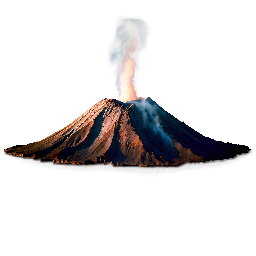 Volcano With Rising Smoke Png Sra PNG image