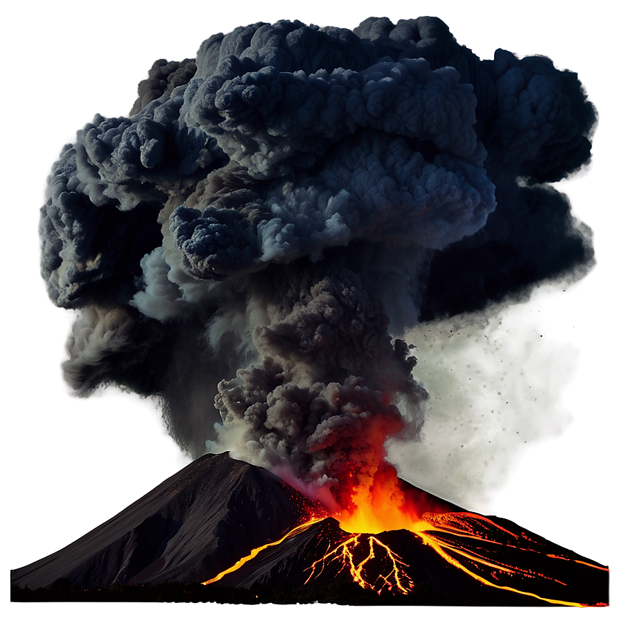 Volcano With Thunderstorm Png Hmp PNG image