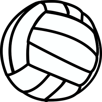 Volleyball Icon Blackand White PNG image