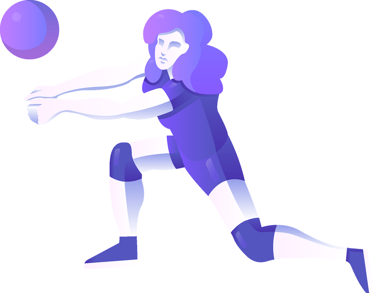 Volleyball_ Player_ Bump_ Pass_ Clipart PNG image