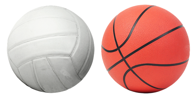 Volleyballand Basketball Sideby Side PNG image