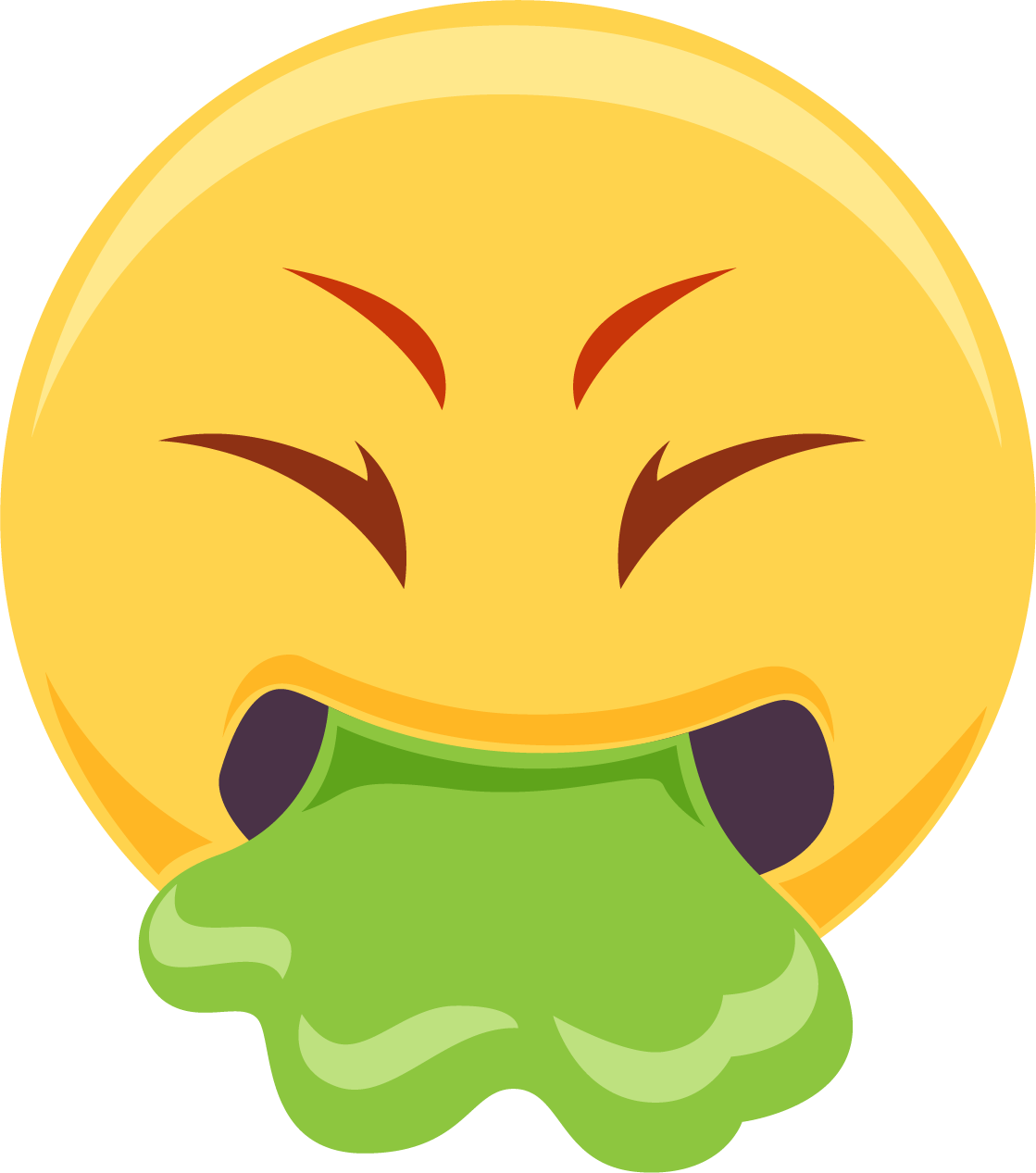 Vomiting Emoji Illustration PNG image