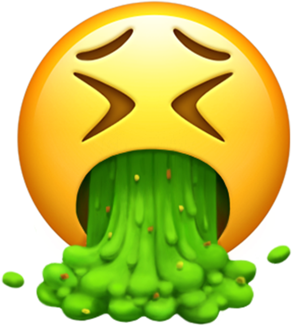 Vomiting Emoji Illustration PNG image