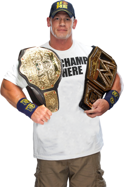 W W E Championwith Two Belts PNG image