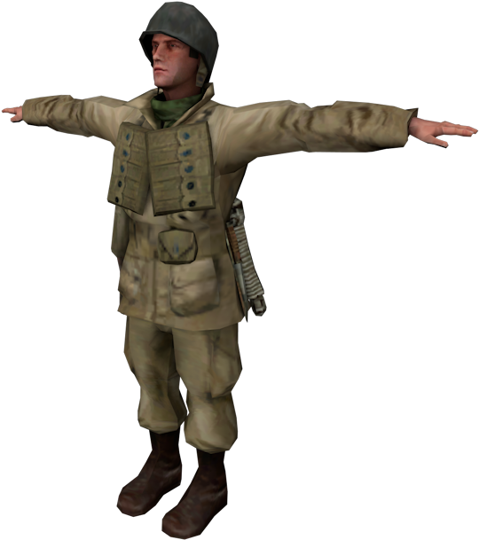 W W I I Soldier Model T Pose PNG image