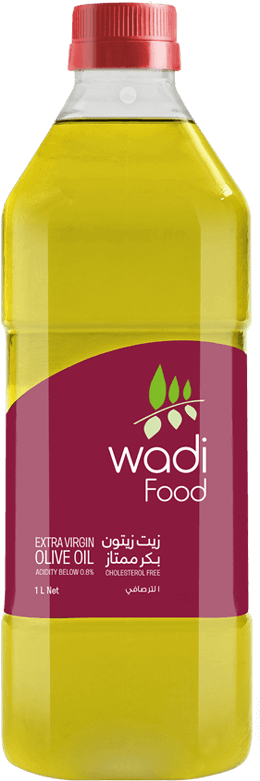 Wadi Food Extra Virgin Olive Oil Bottle PNG image