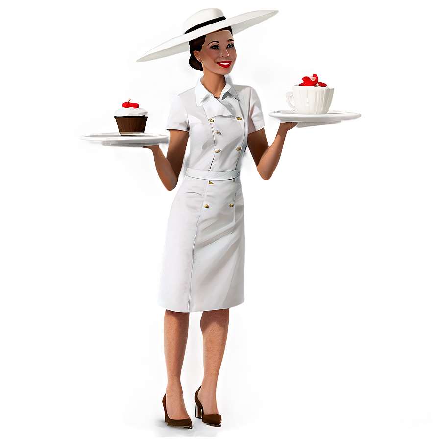 Waitress In Action Png 06272024 PNG image