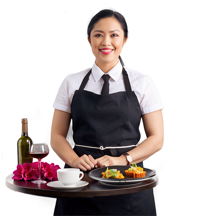 Waitress In Fine Dining Png 06272024 PNG image