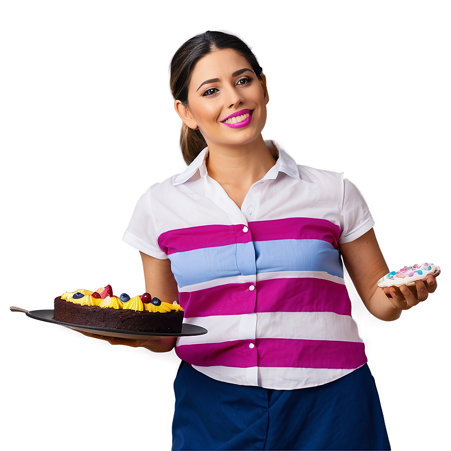 Waitress With Cake Png 06272024 PNG image