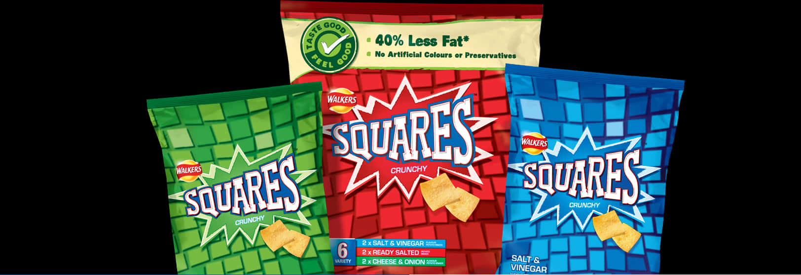 Walkers Squares Crisps Variety Pack PNG image