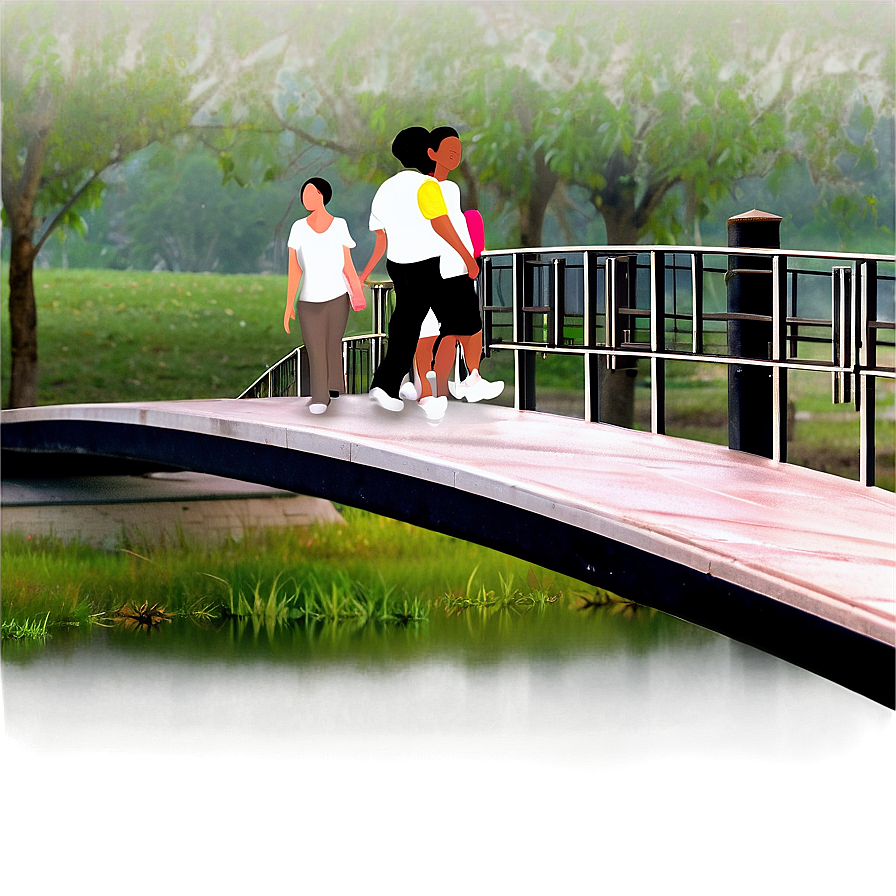 Walking Across A Bridge Png 68 PNG image