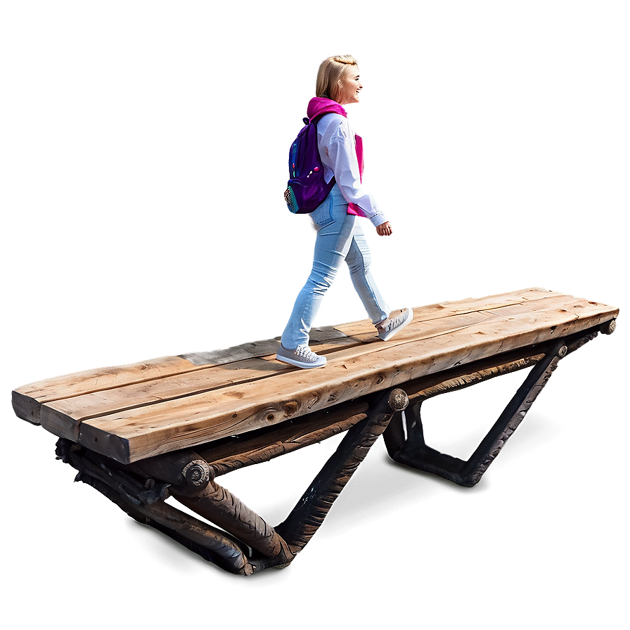 Walking On A Wooden Bridge Png 05232024 PNG image