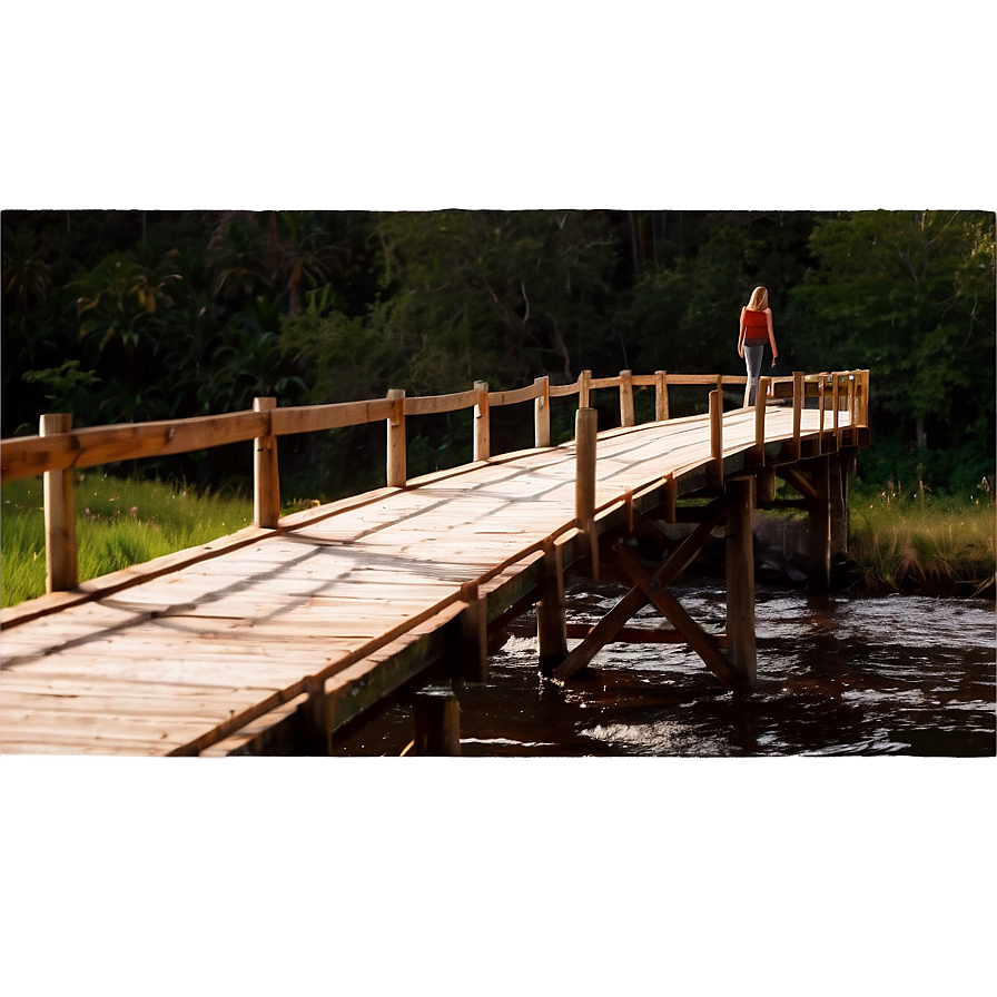 Walking On A Wooden Bridge Png Ioo37 PNG image