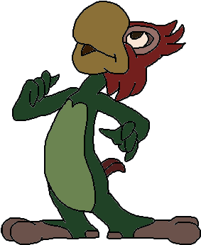 Walking Parrot Cartoon Character PNG image