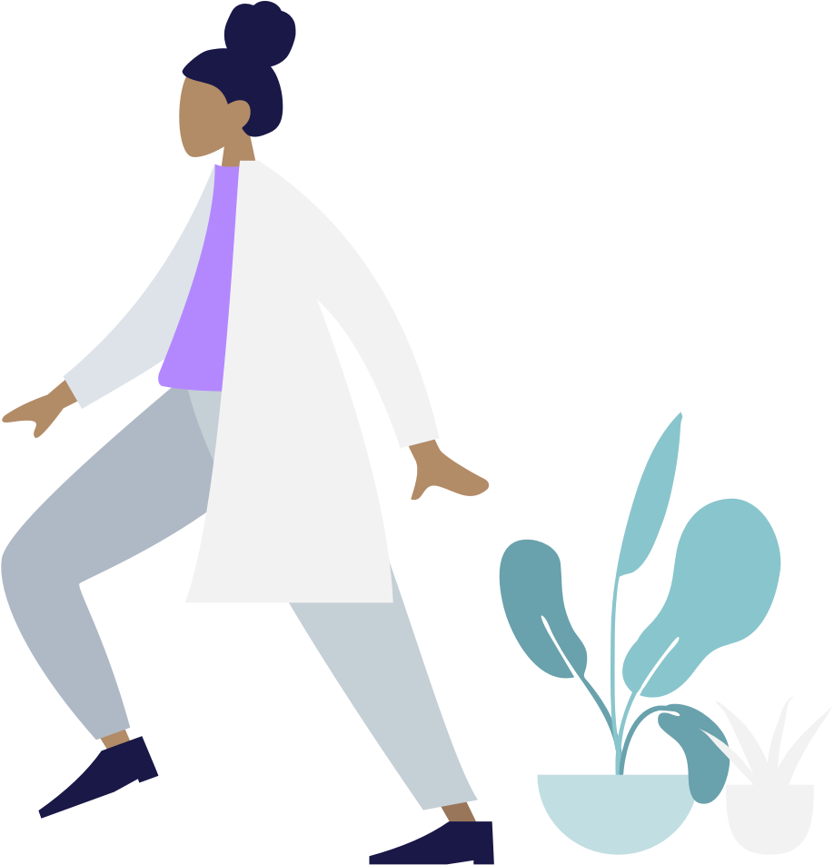 Walking Scientist Vector Illustration PNG image