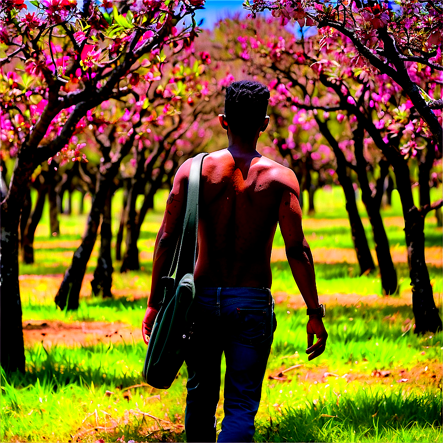 Walking Through An Orchard Png 05232024 PNG image