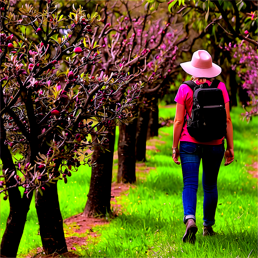 Walking Through An Orchard Png 64 PNG image