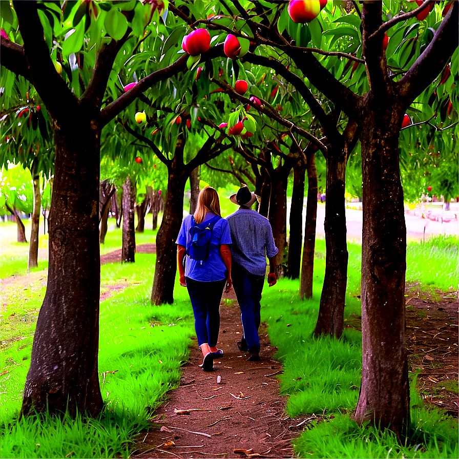 Walking Through An Orchard Png Jml9 PNG image