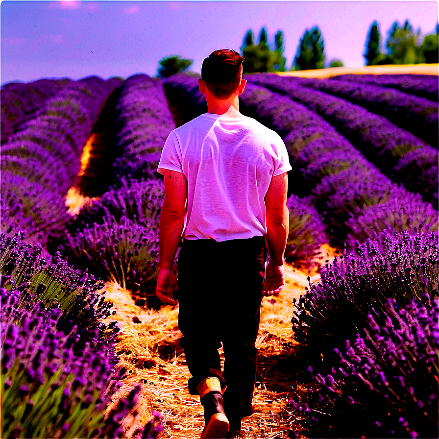 Walking Through Lavender Fields Png Flc16 PNG image