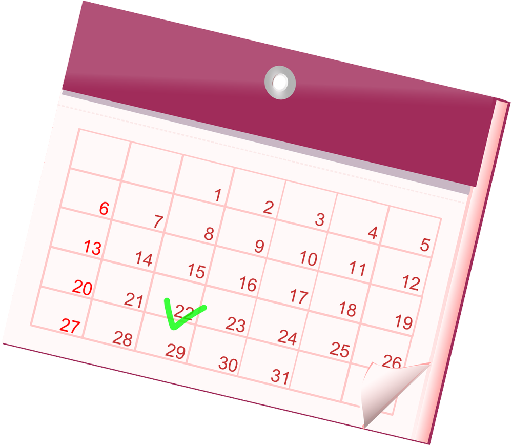 Wall Calendar Check Mark Date PNG image