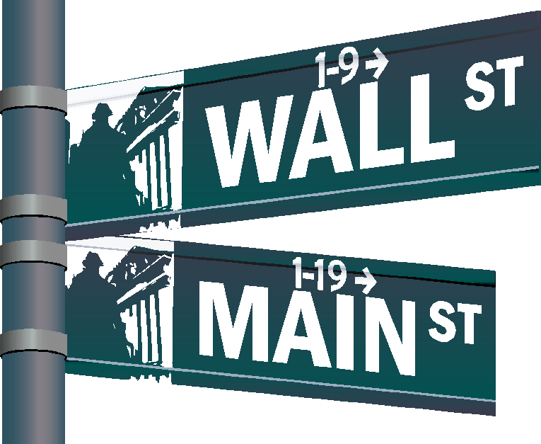 Wall Streetand Main Street Signs PNG image