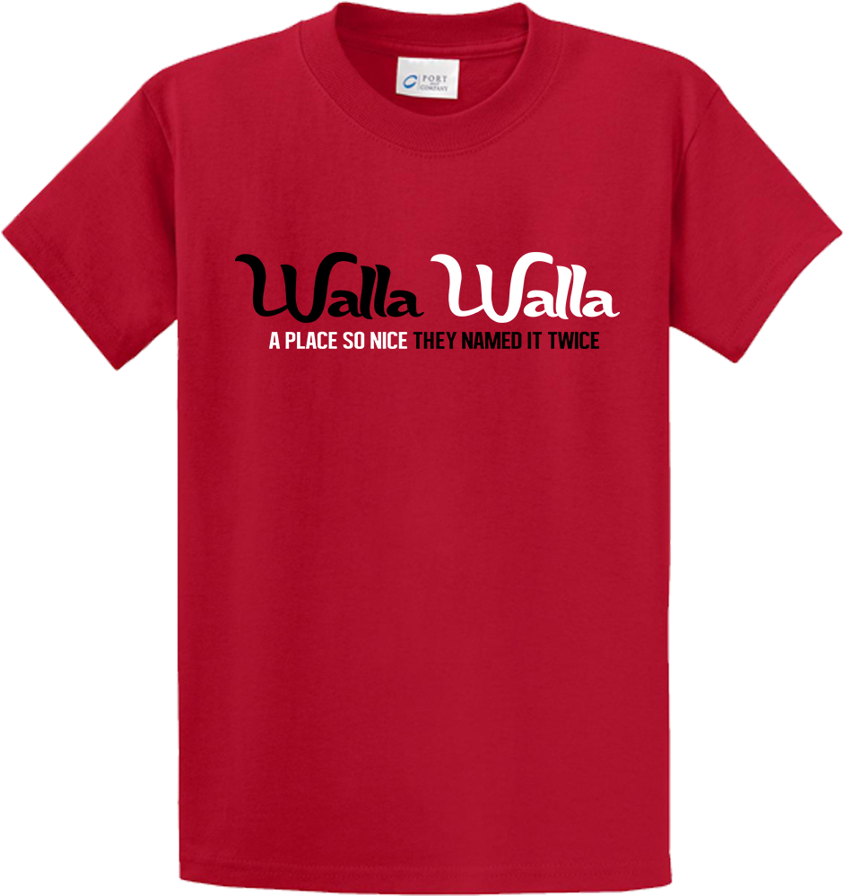 Walla Walla Red T Shirt Design PNG image