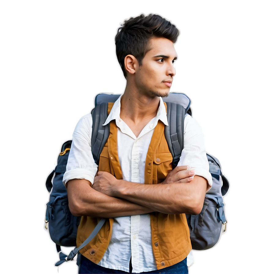 Wanderer With Backpack Png Uhp5 PNG image