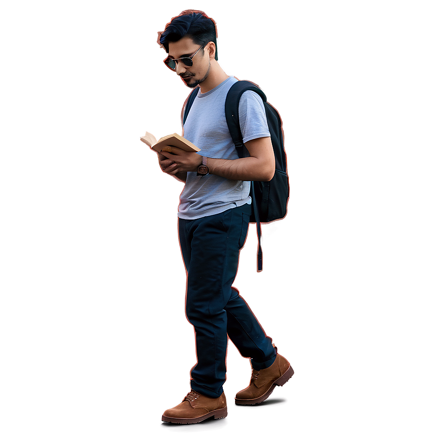 Wanderer With Book Png Oki PNG image