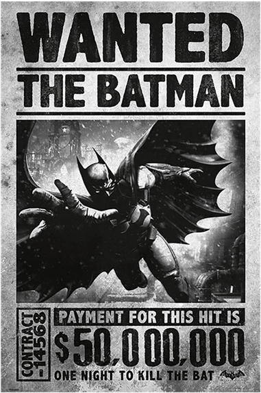 Wanted Poster Batman Reward Offer PNG image