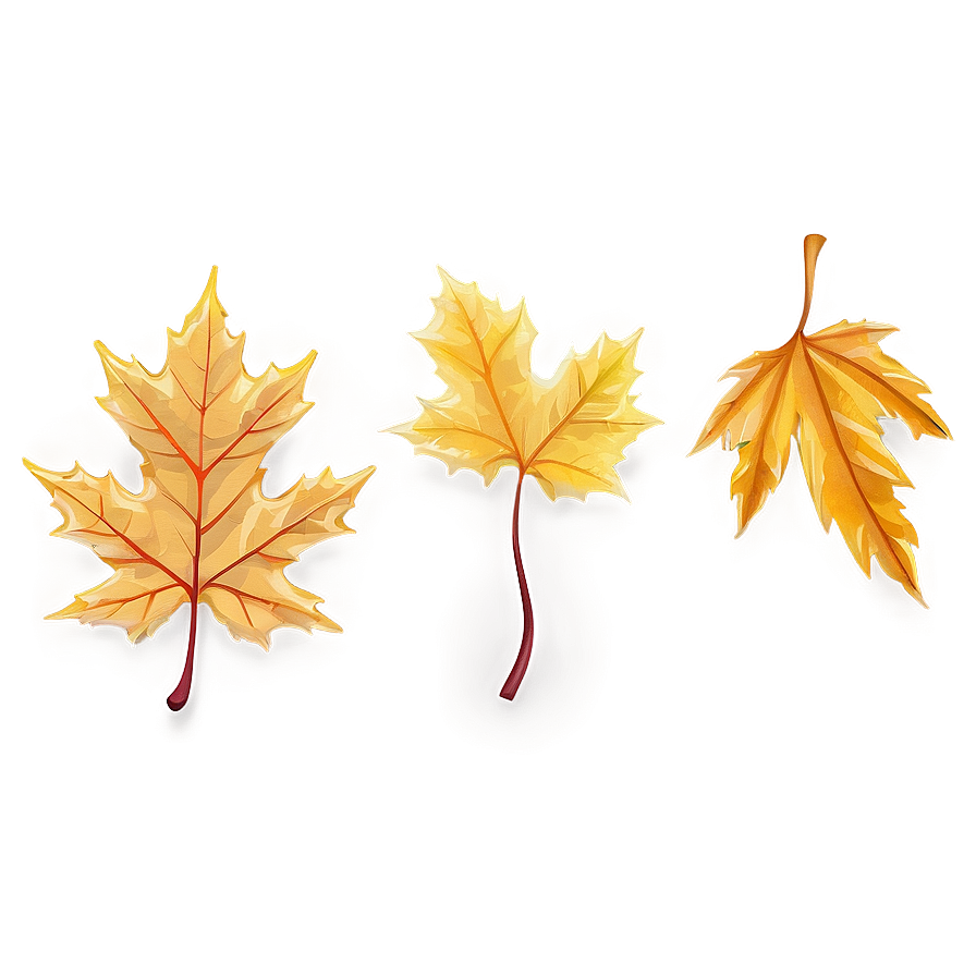 Warm Yellow Autumn Leaves Png Oou36 PNG image