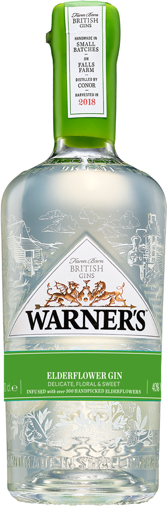 Warners Elderflower Gin Bottle2018 PNG image