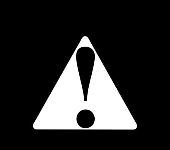 Warning Exclamation Sign Black Background PNG image