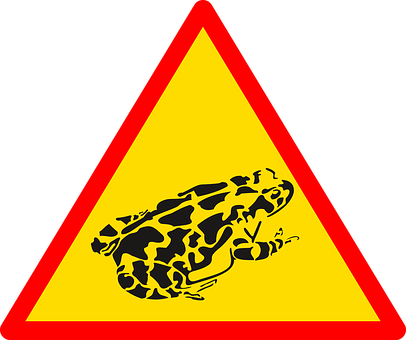 Warning Sign Frog Graphic PNG image