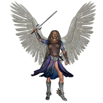 Warrior Angel With Sword PNG image